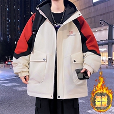 M211-P88加绒加厚夹克秋季新款港风青少年夹克男潮流宽松拼色外套，男装夹克，星座507A（原星座306B-2）