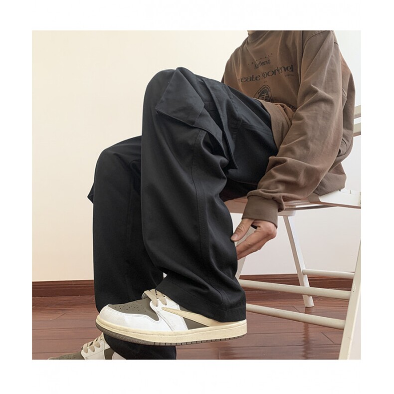 抖音2024秋季新款装拖地裤休闲裤男宽松大口袋工装裤K505/P45,男装工装外套,星座506