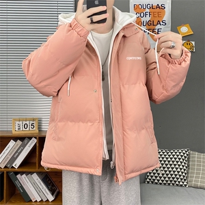 大货到仓！2022港风情侣棉衣男女假两件连帽棉服WT08图片