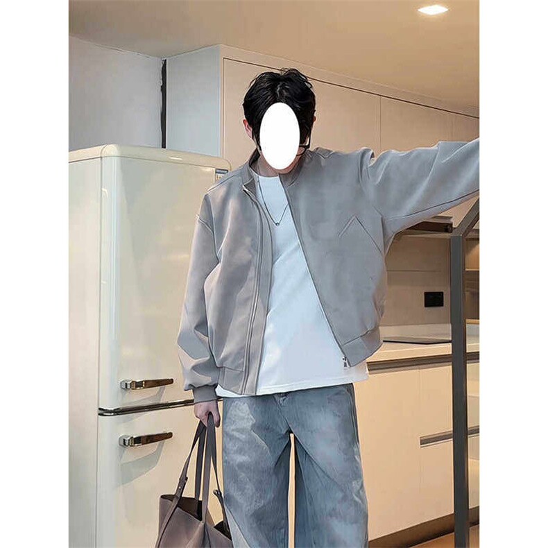 现货得物抖音品质网图春秋皮夹克扎染皮衣外套JK321,男装夹克,星座1904A