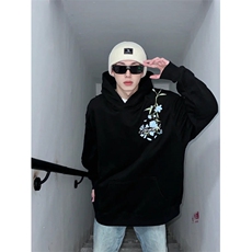 5201-P55好质量做工袖窿压线#前后刺绣男女同款连帽卫衣，男装卫衣，星座617A-2