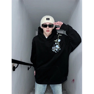5201-P55好质量做工 袖窿压线#前后刺绣男女同款连帽卫衣图片