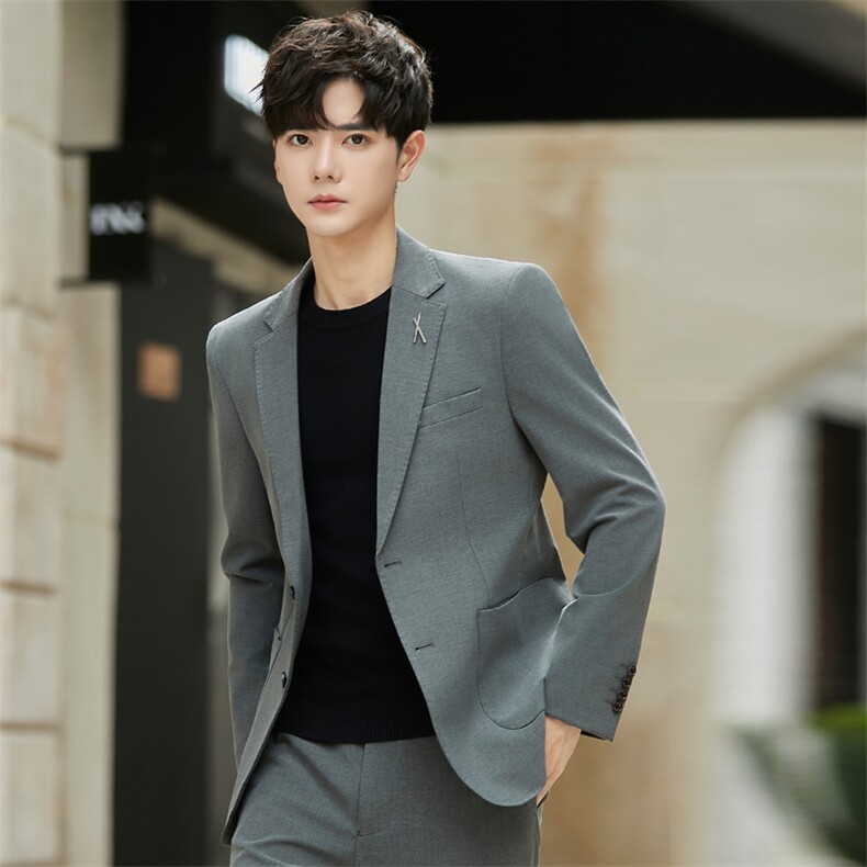 春秋季男商务修身青少年西服时尚休闲正装西装外套A355-5201-P160,男装西服,电商A355（原A415）