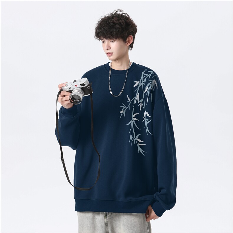 抖音品质秋季新款风纯棉印花宽松圆领卫衣wycm262特批28-控49,男装卫衣,星座605(原A050)
