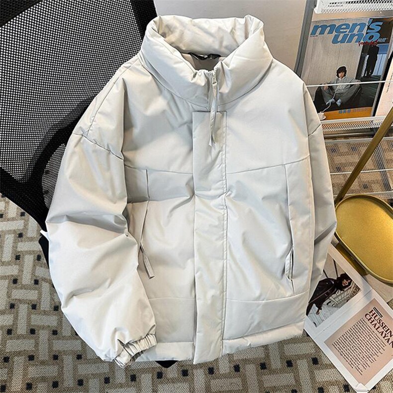 现货美式高街休闲夹克冬季立领纯色三防户外工装加厚棉服外套图片