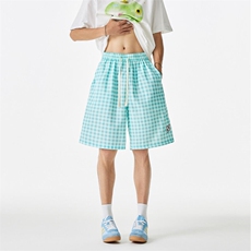 抖音品质夏季新款多巴胺格子冰丝宽松短裤B315-K25582-特p25控48，男装牛仔裤，电商B315