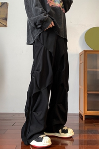 8XL-M 休闲裤男秋冬季加肥加大码西裤高街显瘦拖地裤9026p68控88图片