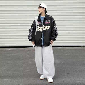 男秋季外套潮牌街头水洗棉夹克HY96P68图片