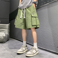 新款工装短裤男潮牌ins休闲裤宽松大码中裤五分裤D0612-P40，男装牛仔裤，星座308B-2