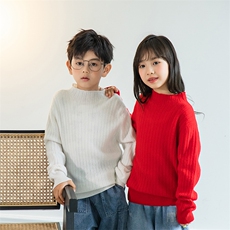 儿童羊毛衫半高圆领女童装秋冬季男童毛衣套头宝宝加厚羊毛衫打底，童装儿童羊毛衫，暖钟情羊绒