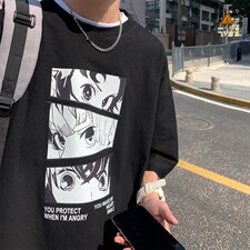 夏季潮牌短袖男卡通印花五分袖体恤宽松t恤圆领打底1008-T176-p28，男装T恤，星座1008