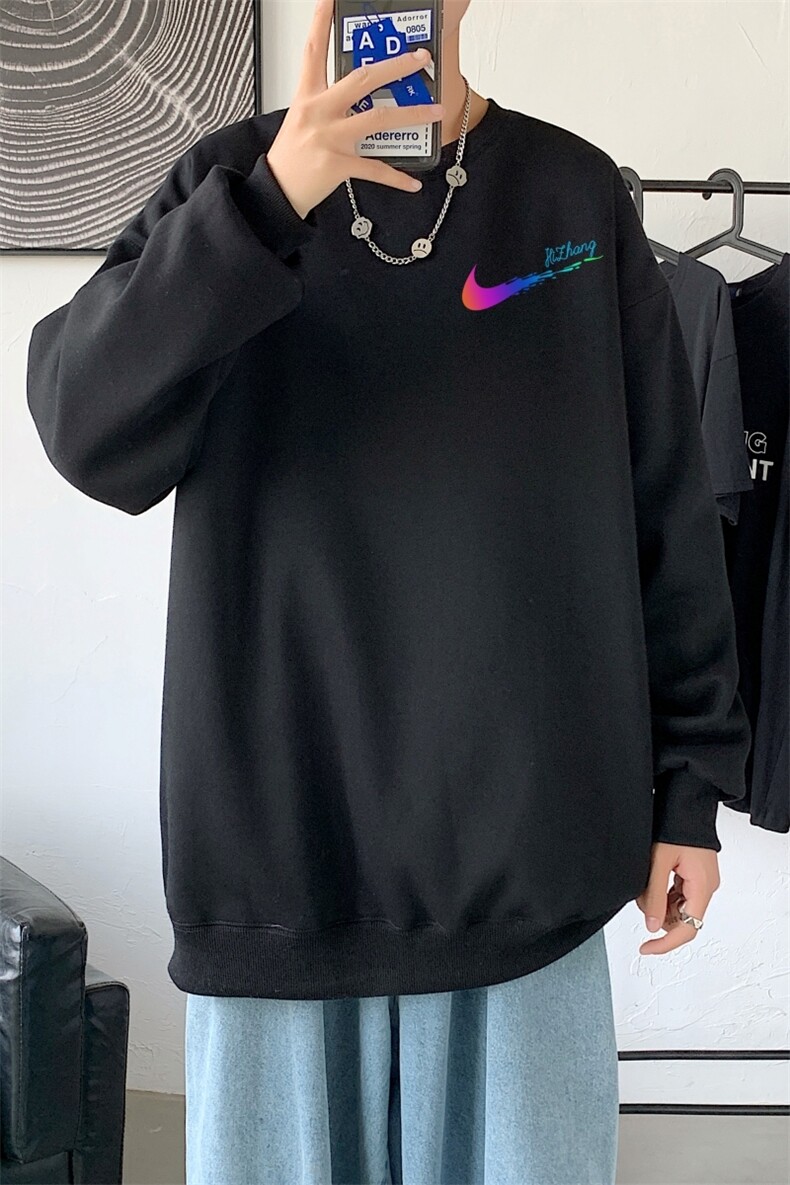 Y2363P38！21年秋冬新款港风日系大码印花长袖圆领卫衣男,男装卫衣,星座510A-1