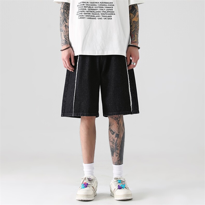 B258-K1005-P45控58牛仔短裤面料成分70%棉30%聚酯纤维,男装牛仔裤,电商B258