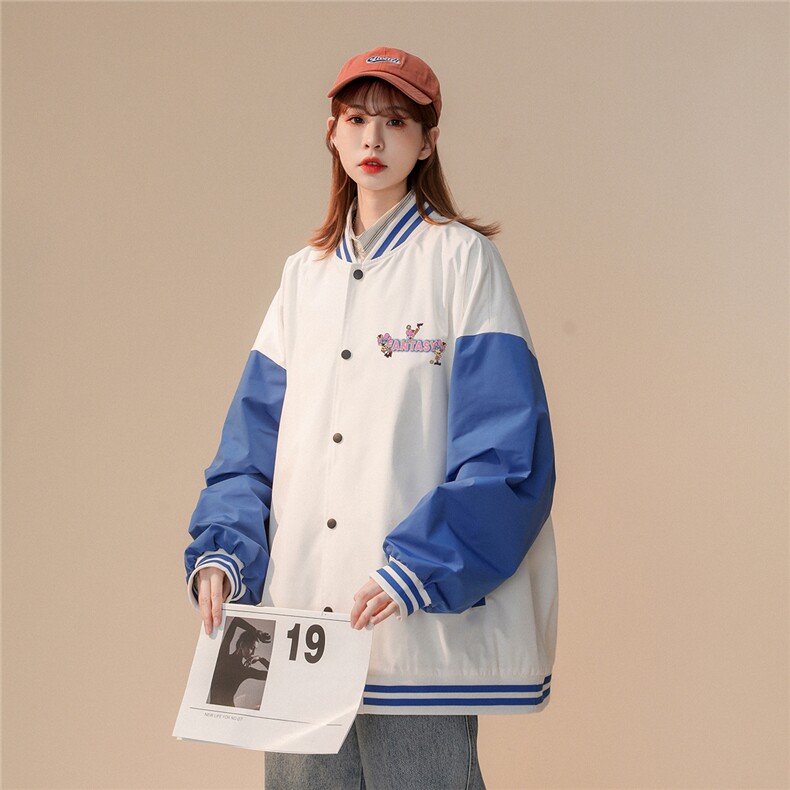 中性风2023秋季新品港风ins潮牌字母印花棒球服G8023-p65控88,男装夹克,A247A