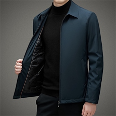 2023冬季新款羽绒服内胆男士翻领夹克上衣保暖外套中年男装加厚，男装夹克，电商B212（原钱塘6029）