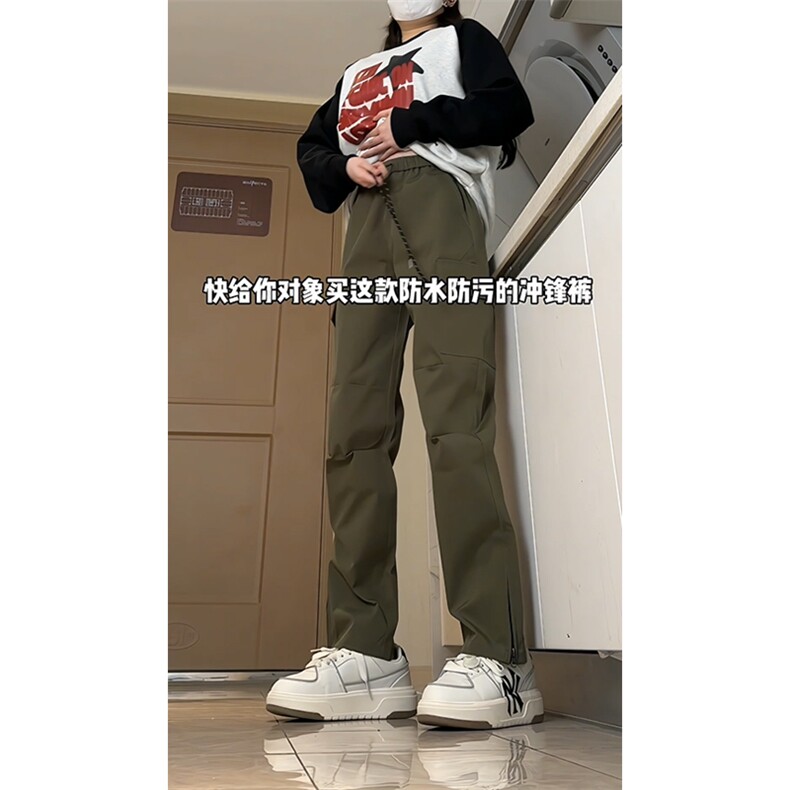 大口袋美式软壳冲锋裤拉链休闲裤（女模切片）X1213-KK167-P55,男装休闲裤,星座1213