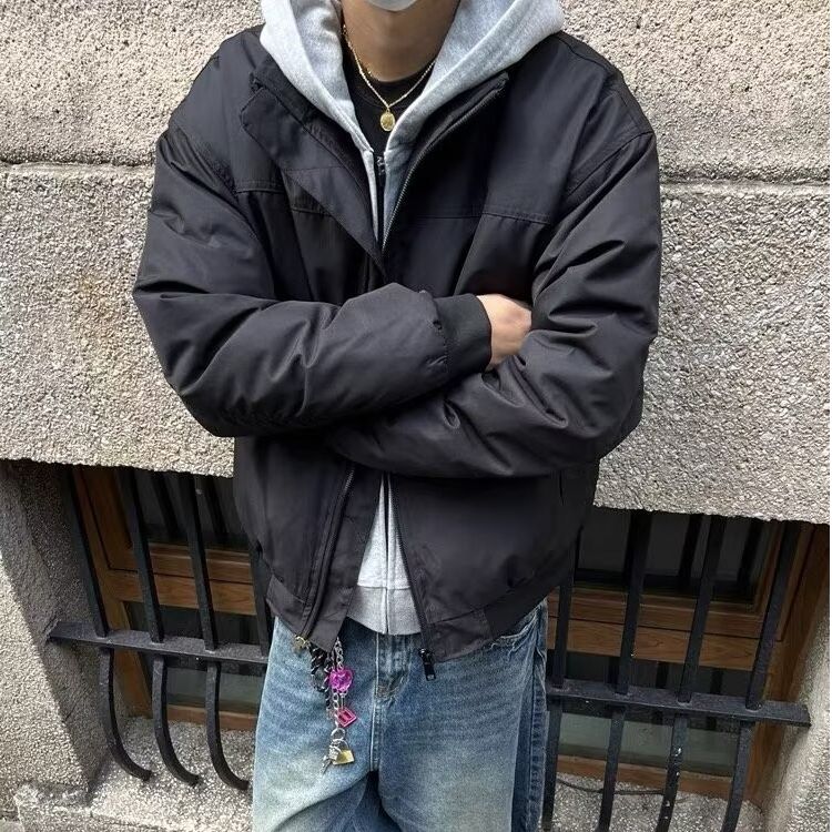 宽松型棒球服美式复古外套男春秋款小众飞行员工装夹克长袖潮翻领,男装夹克,星座506A