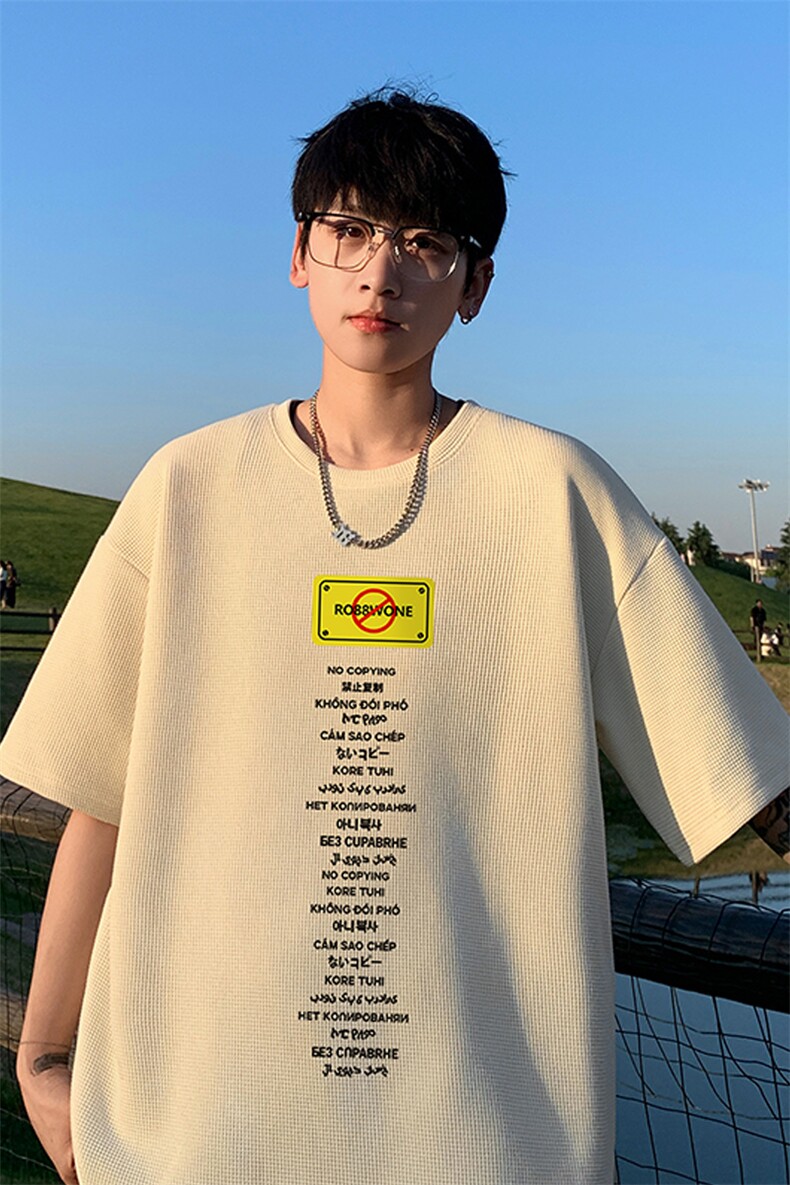 量大优！供视频！港风华夫格短袖T恤半袖男HT220-特P18,男装T恤,电商B367