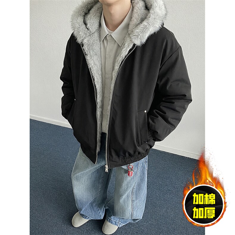 现货高品质美式高街冬季重磅狼王座山雕毛毛领棉衣男女款加厚外套，男装棉衣，电商A486