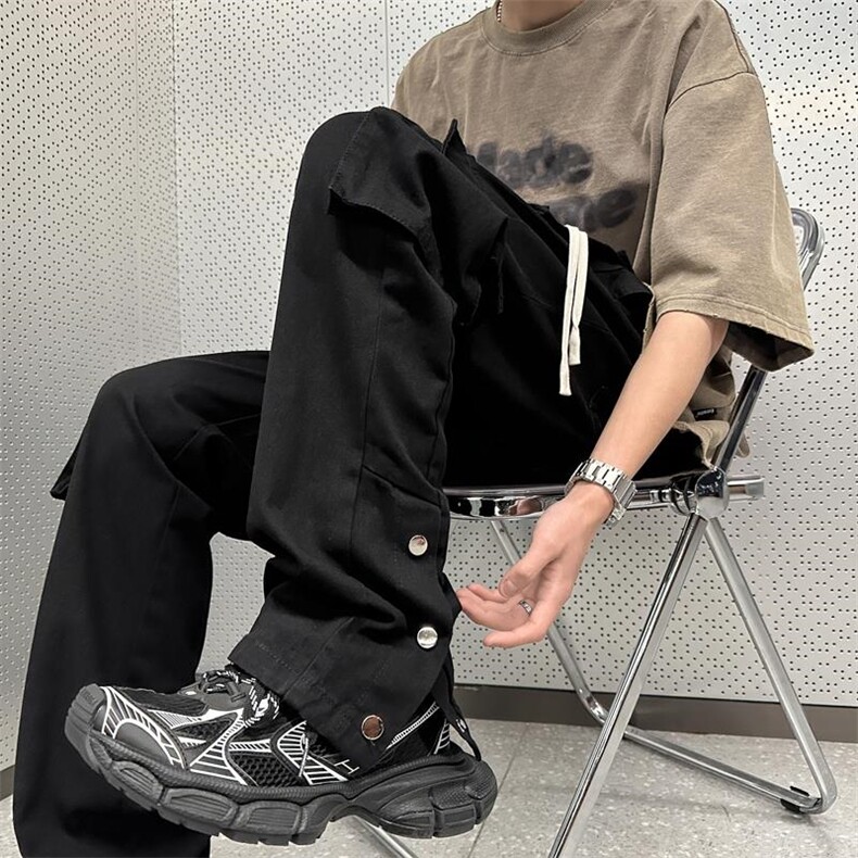夏季工装百搭冰丝冲锋裤休闲裤男高街潮流长裤子BK05/P55图片