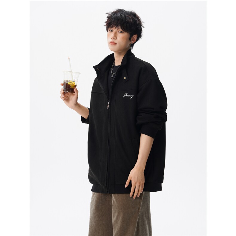 复古麂皮绒立领外套男女潮牌大码春秋飞行夹克美式外套JK5210/P80,男装夹克,电商B238