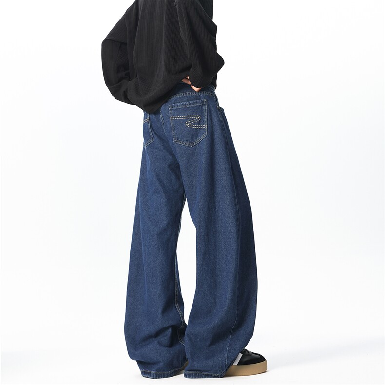 XZ1011-8512-P55控88深蓝色复古弯刀裤，男装休闲裤，星座B271