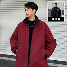 特批P55无差价春新安哥拉红满天星男正反穿翻领夹克冲锋衣J2663，男装夹克，电商A001-1