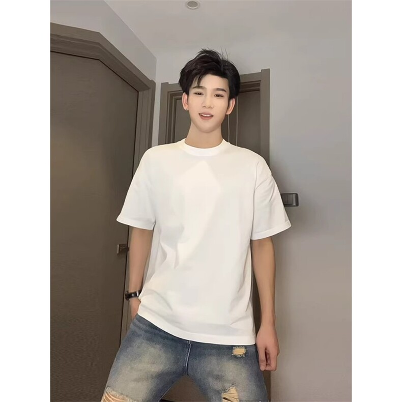 网络图现货潮牌简约男款纯色内搭圆领纯棉短袖体恤JB0176-P26，男装T恤，星座715-7