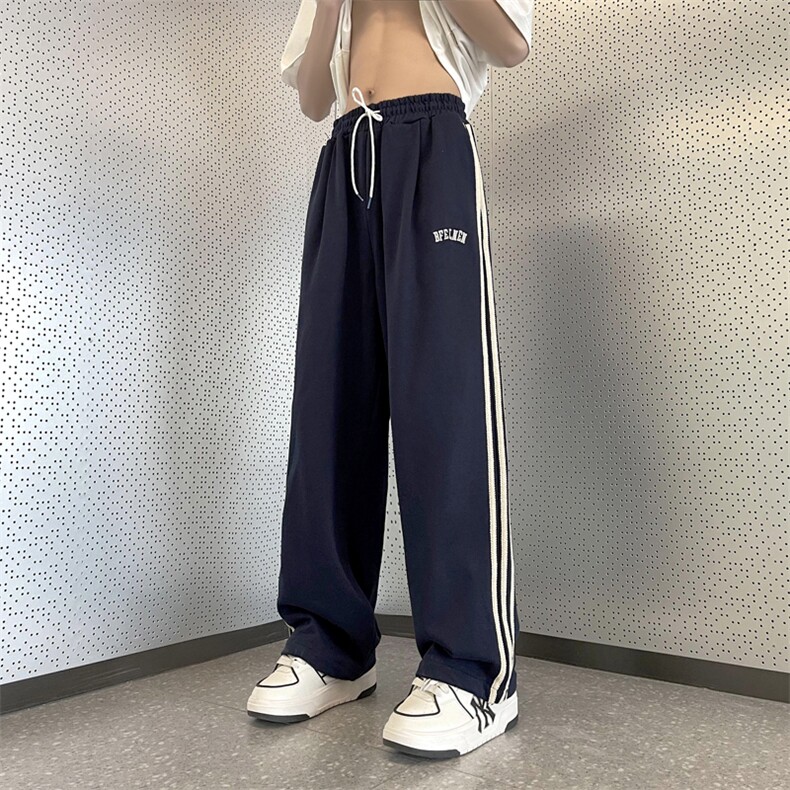 新款潮流百搭直筒卫裤夏季潮牌宽松垂感拖地裤休闲裤男K7049-P37,男装休闲裤,星座512-4