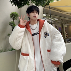XZ213-MY53-P128控148港风大码加绒双面穿连帽保暖棉服男潮冬季，男装棉衣，星座213
