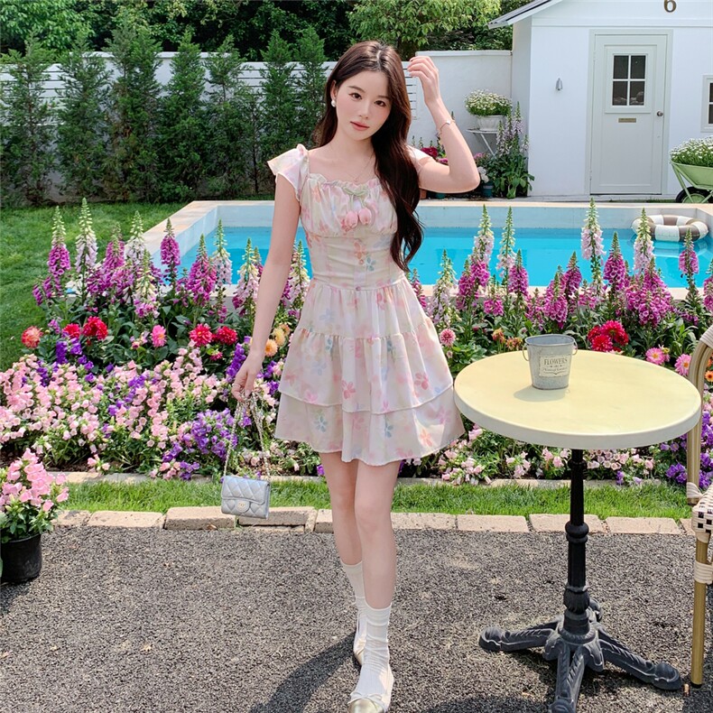 【夏日度假风】温柔甜美显瘦法式碎花连衣短裙A229-2-P120-k180图片