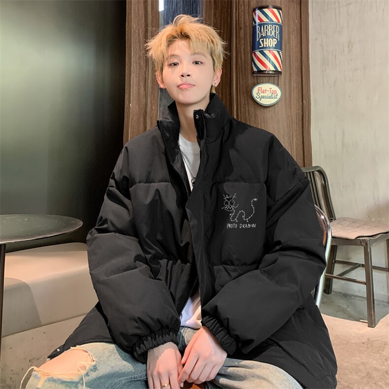 ！2025秋冬新款男士卡通印花立领棉衣保暖棉服外套MY303特P55，男装棉衣，电商B220