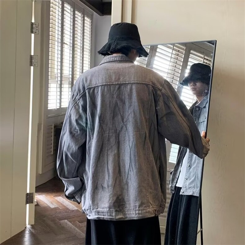 秋季牛仔外套男潮流夹克男外套休闲中性百搭上衣JK346-P65,男装工装外套,电商D202-1