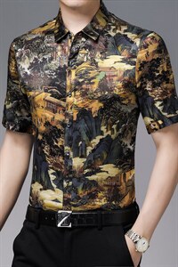 GBN8861夏季新款男式休闲衬衫短袖时尚衬衣P285图片