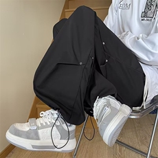 2024新款宽松休闲裤男搭裤子薄款阔腿长裤褶皱铆钉KA619/P45，男装休闲裤，星座506