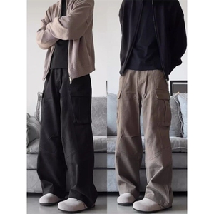 【美拉德拼接口袋】cleanfit复古美拉德拼接侧口袋直筒宽松工装裤