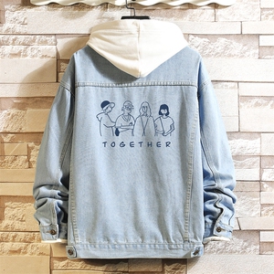 牛仔夹克男大码牛仔外套男茄克 NJ77191-P60加绒款-P75图片