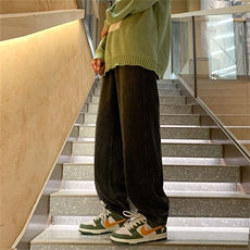 直筒牛仔裤美式复古阔腿裤高街宽松休闲长裤N05051-P40，男装牛仔裤，星座308B-1