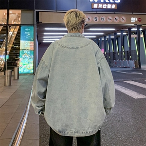 复古做旧牛仔夹克男女潮牌街头宽松休闲百搭情侣外套JK02172-P73图片