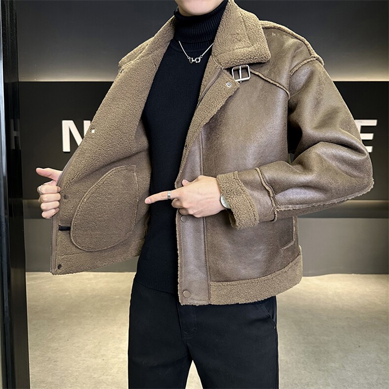 M-3XL9927-P195控券后288冬季保暖皮毛一体加厚皮衣外套男,男装皮衣,电商B321-1