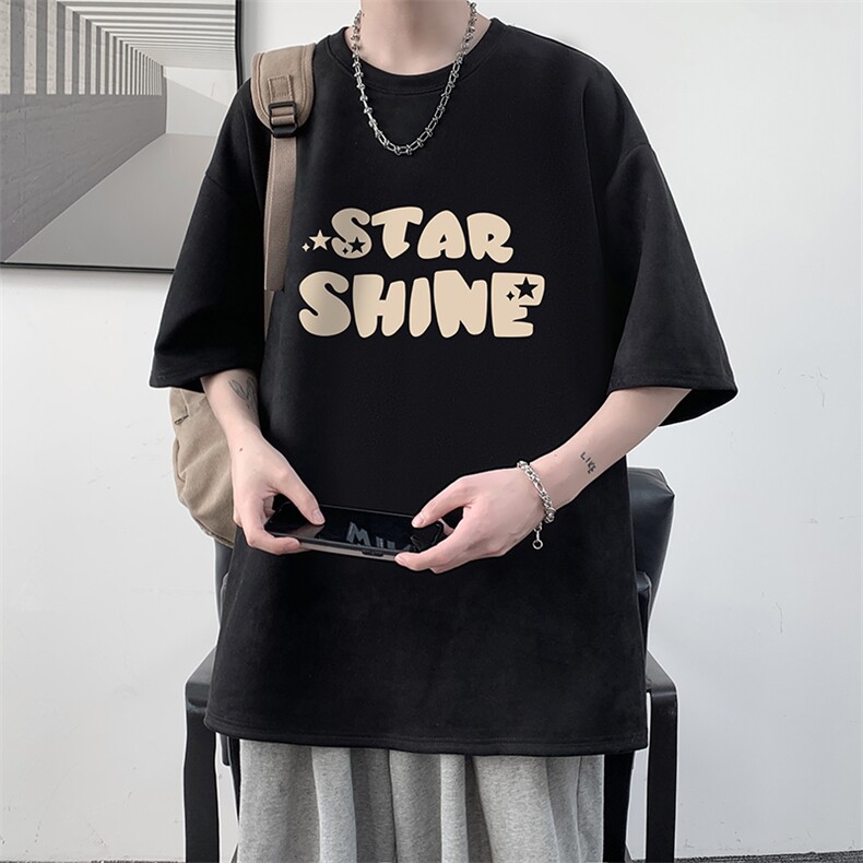 麂皮绒短袖t恤男大码半袖男大皂风JD82337-P25,男装T恤,电商A040