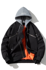 现货2色秋冬带帽可拆卸飞行服外套棉服夹克，男装夹克，电商A105