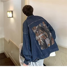Y8033-P45潮牌高级秋冬男士牛仔外套潮流美式，男装工装外套，电商B323A