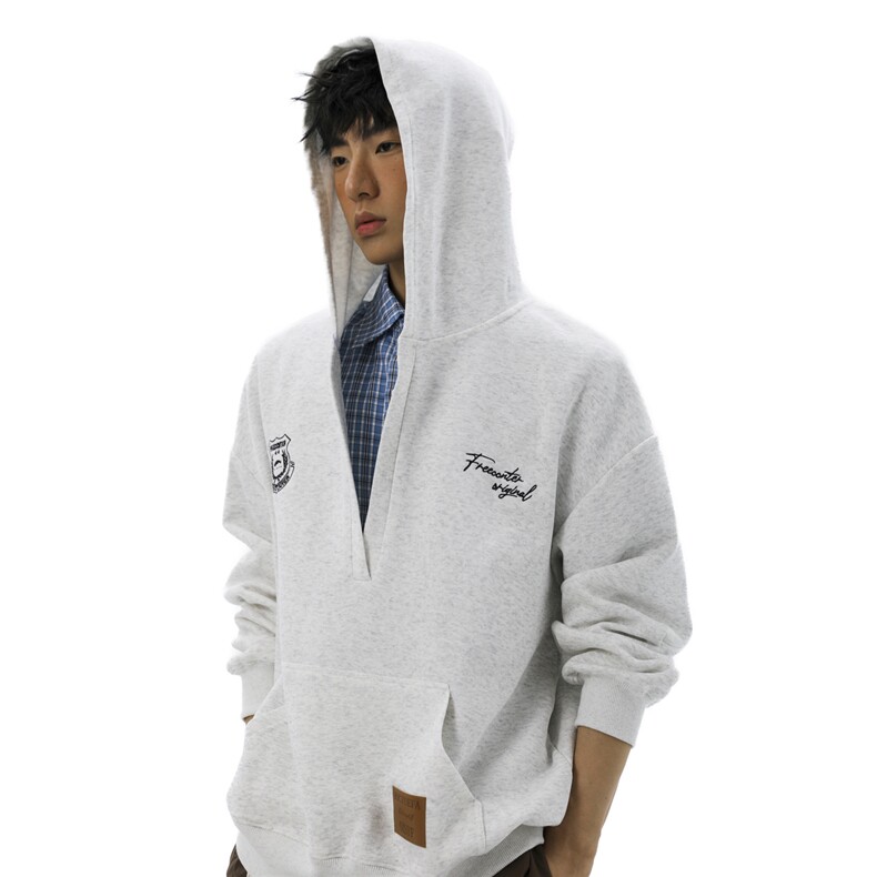 无影墙美式大V领设计大码S-XL连帽潮流休闲卫衣男WY78069P65控108,男装卫衣,星座227-7