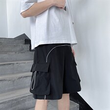 新款ins夏季韩版百搭宽松五分短裤阔腿直筒中性休闲裤DK121-p30，男装休闲裤，星座1008-1