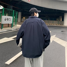 春秋季新款纯色长袖衬衫男潮流宽松男装上衣服休闲CS024-P40，男装衬衫，星座308B-1