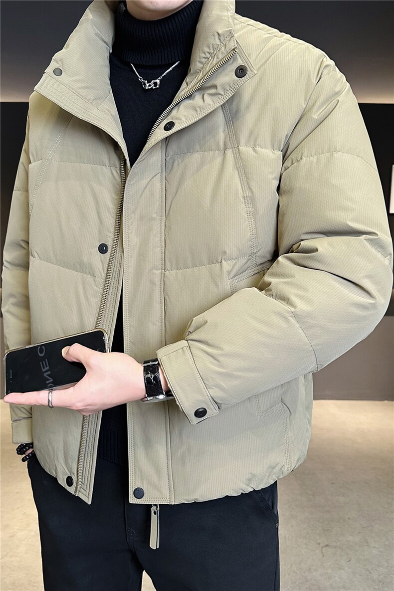 标50绒立领男士羽绒服冬季2025新款纯色外套A313-3305-P205,男装羽绒服,电商A313