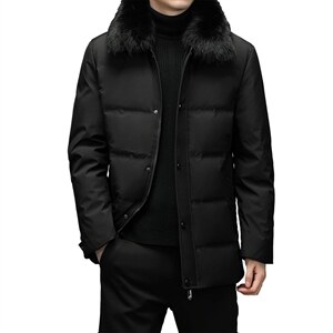 冬季中年羽绒服可脱卸毛领男中长款加厚冬装外套MYYL8903-P300，男装羽绒服，电商B212（原钱塘6029）