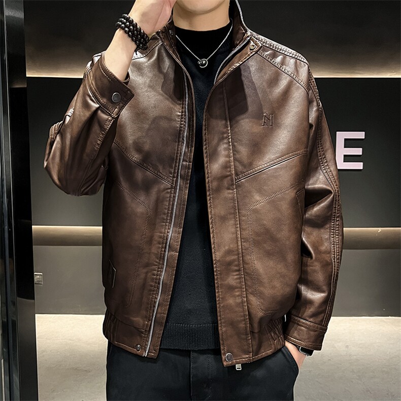 秋季现货大码休闲皮衣外套8326-P100控189大码元,男装皮衣,星座209