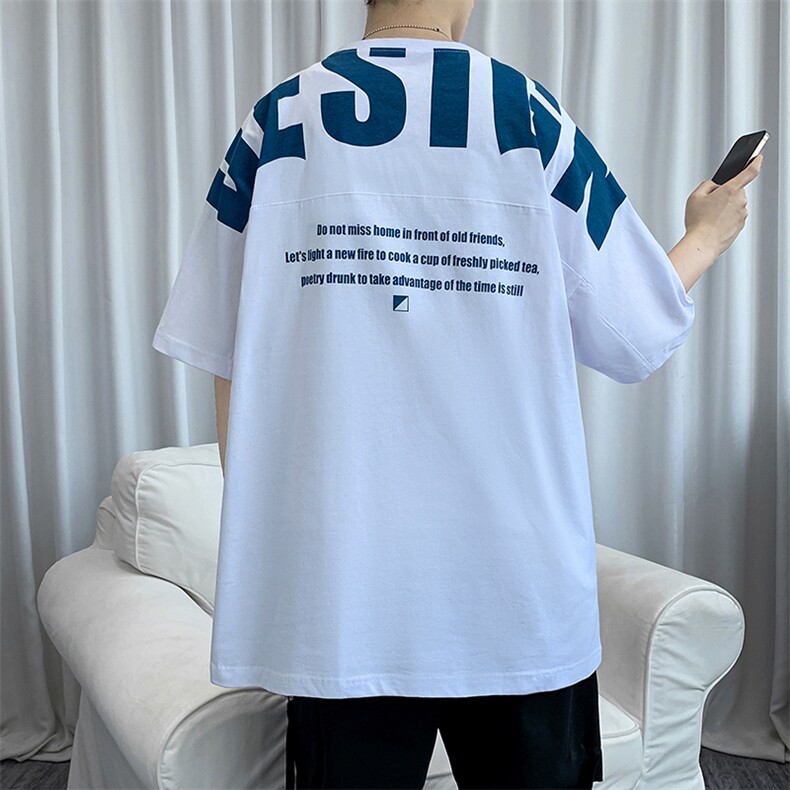 货足8XL-M美式纯短袖T恤男2023夏季新款ins潮半袖体恤加肥加大,男装T恤,钱塘717(原712)